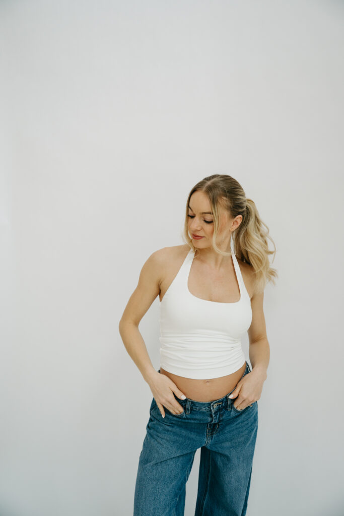 Photo of a mother expecting first baby in a studio in New York
Bal Studios